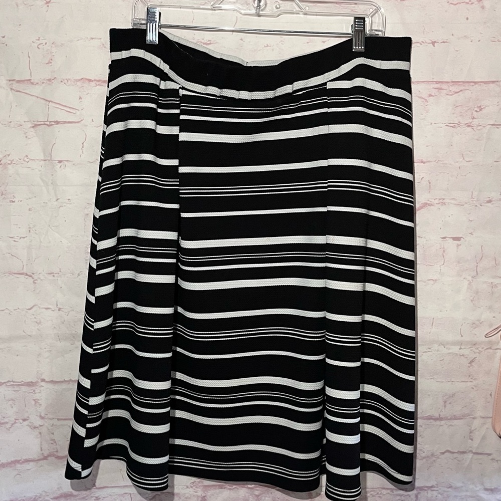 Black and White A-Line Skirt